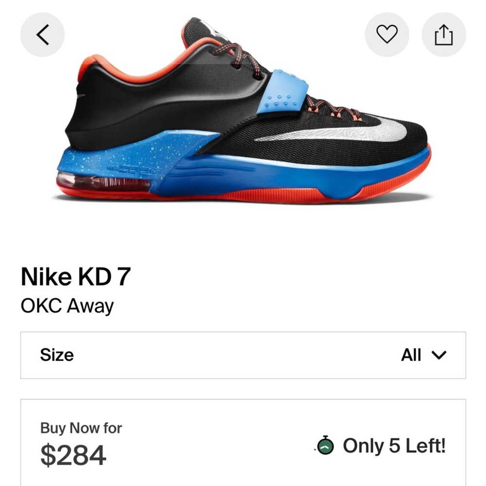 Nike kd 7 okc away